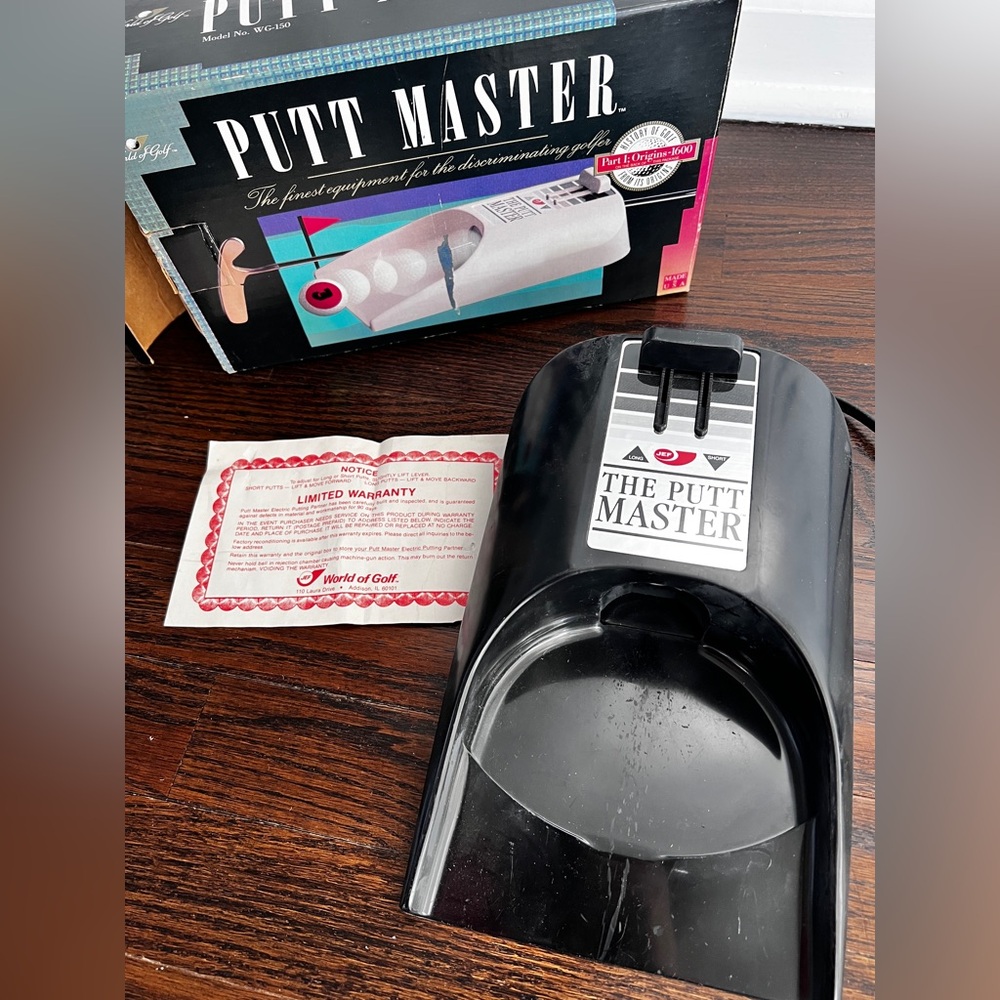 PUTT MASTER Automatic Ball Return putting trainer Black vintage World Of Golf